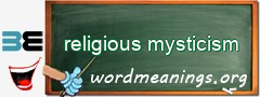WordMeaning blackboard for religious mysticism